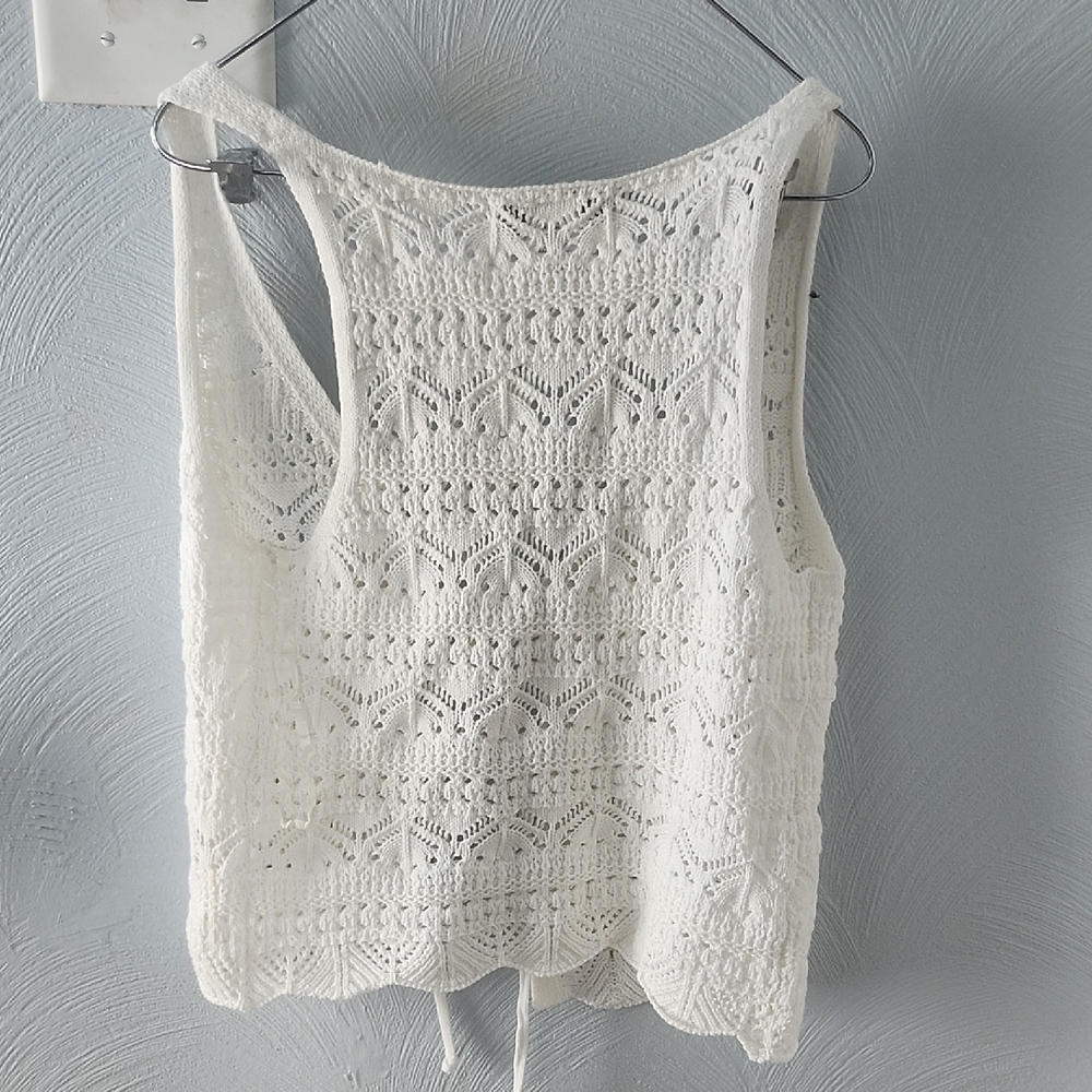 Cotton Emporium Cream Lace Tank Top - Picture 6 of 6